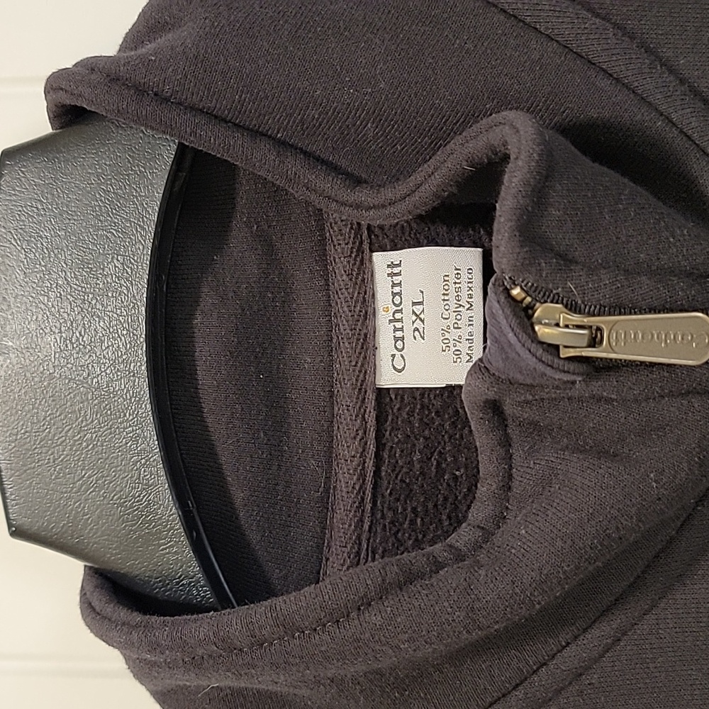 Carhartt Vintage Black Sweater Zip Jacket K350 Size 2XL - Picture 2 of 9